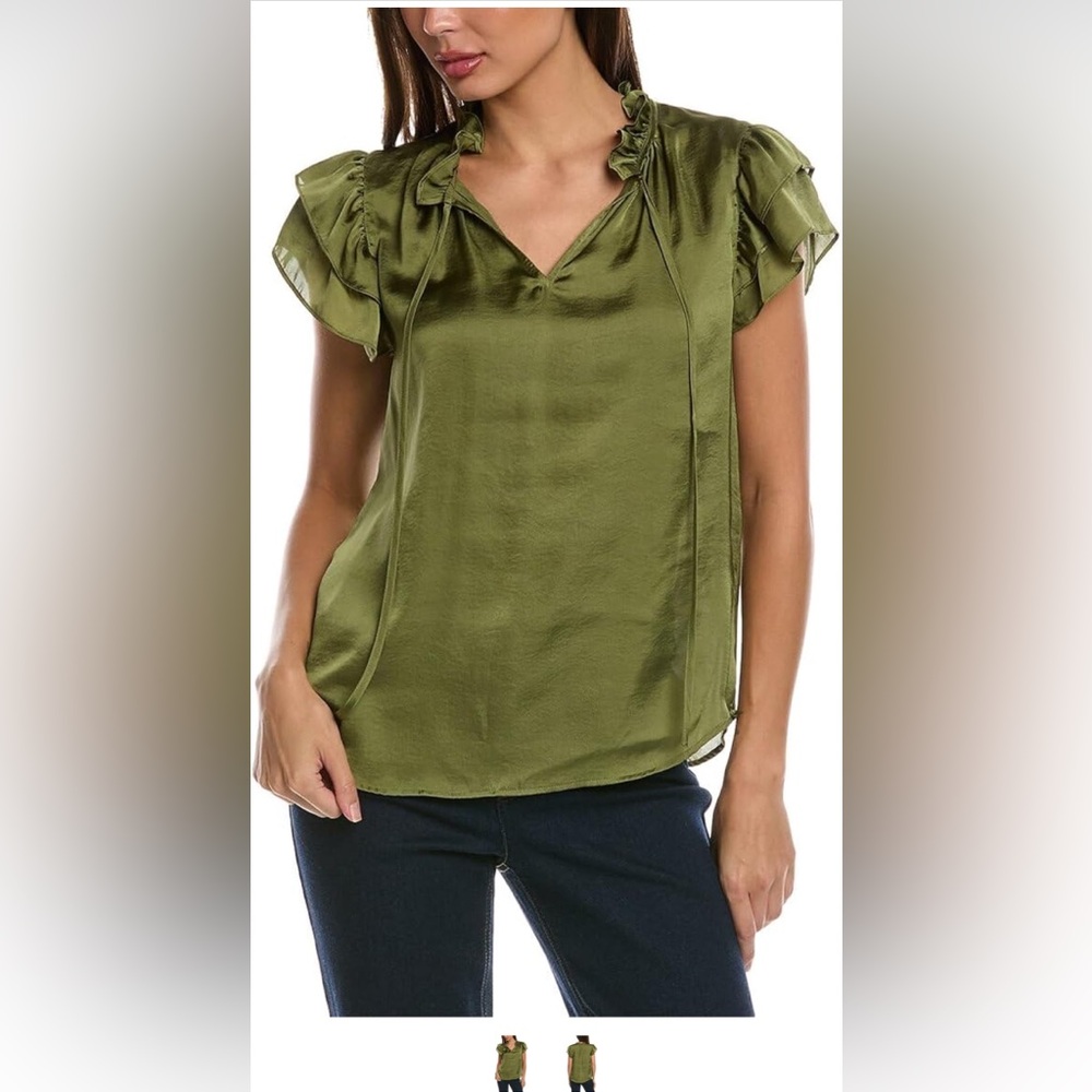 Anne Klein Women's Ruffle SLV Tie Blouse